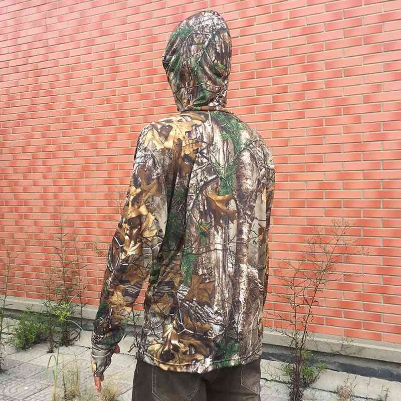 Mænds bioniske fiskeri-t-shirt, åndbar camouflage-skjorte, solbeskyttelse mod UV