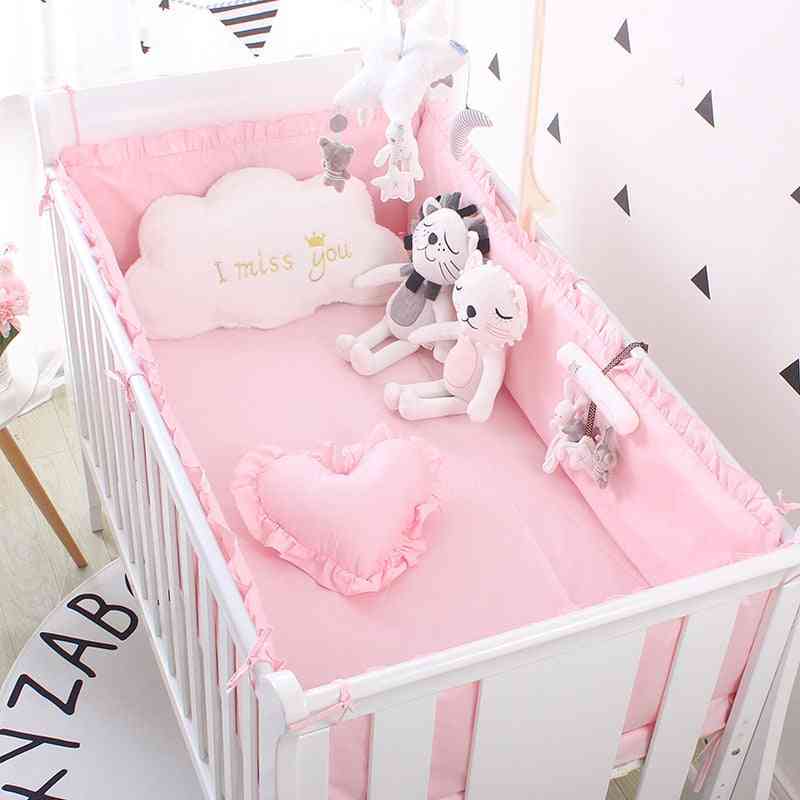 Juego de cama de bebé princesa rosa 100% algodón, juego de cama de cuna de bebé recién nacido - bai se