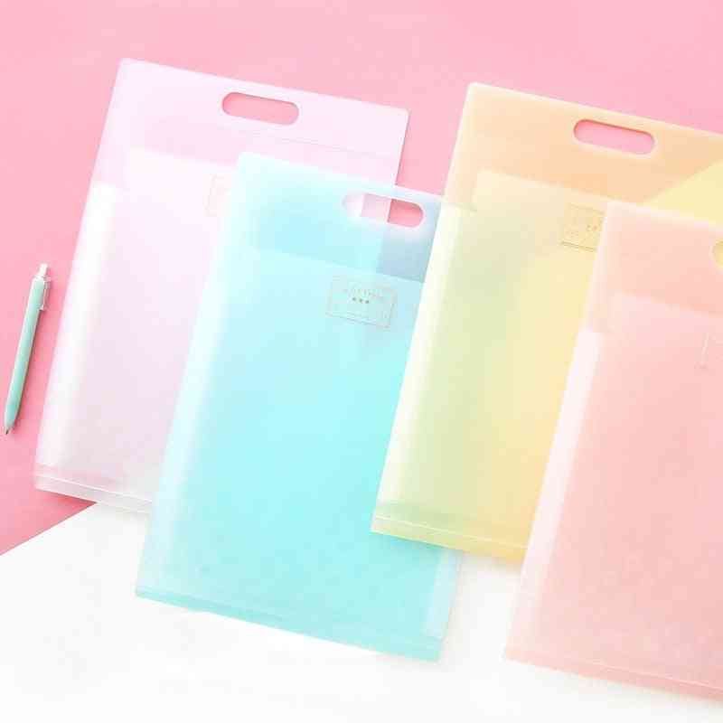 A4 6p-folder Storage Bag, Candy Plastic File Pocket