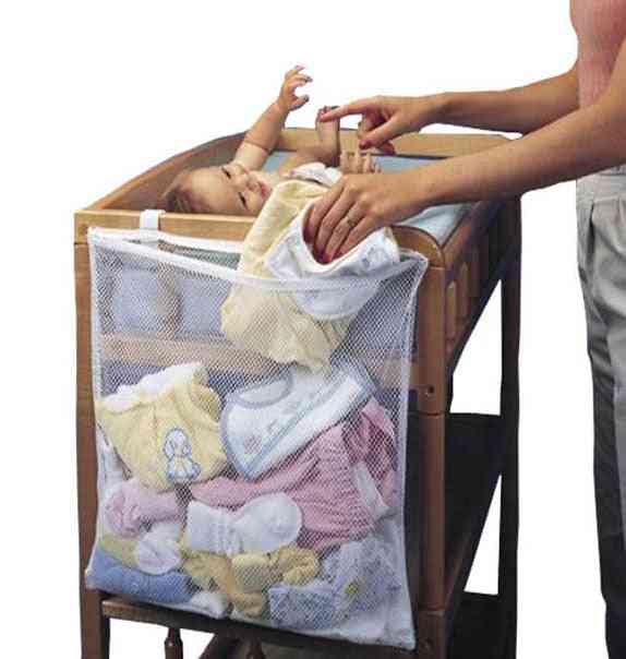 Baby Cot Bed Hanging Storage Bag, Crib Organizer Toy, Diaper Nappy Pocket For Bedding Set