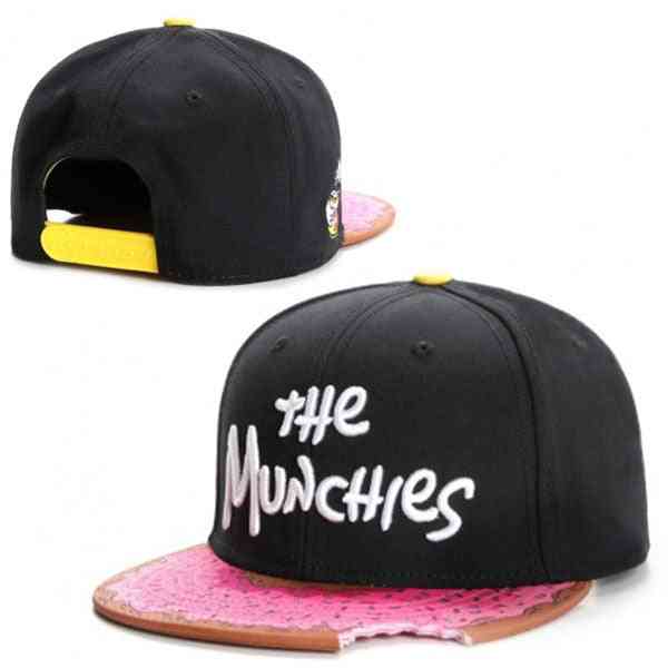 Munchies snacks różowy czapka snapback, mężczyźni kobiety dorosły hip hop nakrycia głowy czapka z daszkiem na zewnątrz - 2 / regulowana