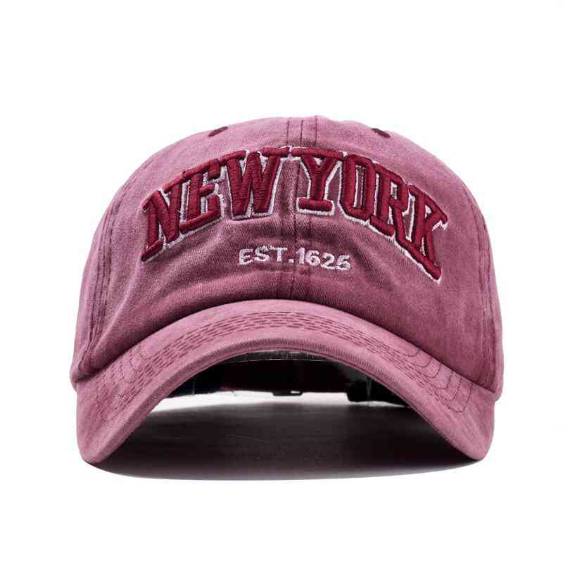 Berretto da baseball 100% cotone per donna uomo, cappellini sportivi per esterni con ricamo new york - nero / taglia55-60cm