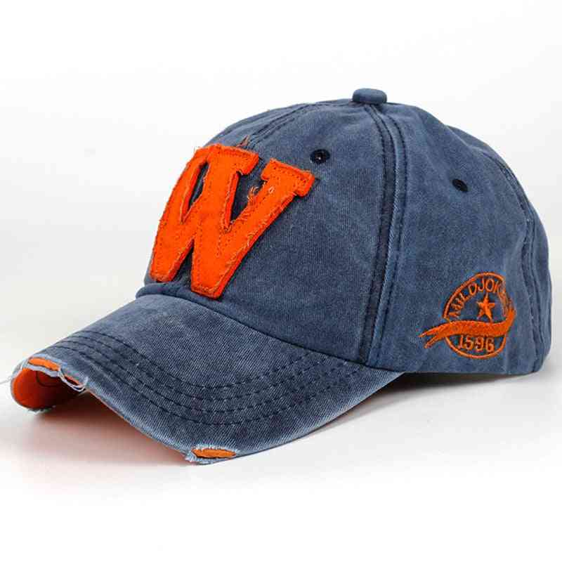 Cotton Letter Baseball Outdoor Sports Caps, Women & Men Washed Vintage Dad Hat