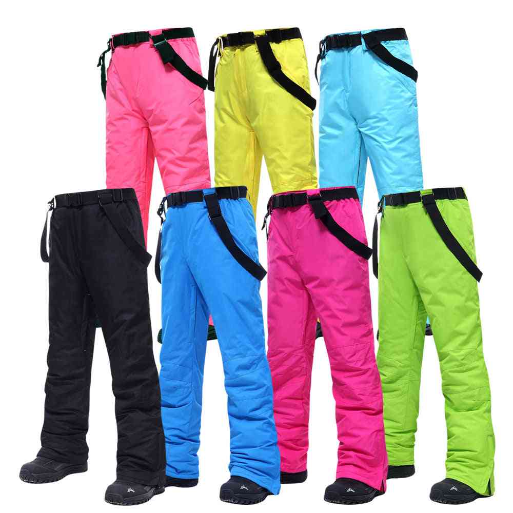 Pantalones de esquí para hombres y mujeres, al aire libre, a prueba de viento, impermeables, cálidos, pantalones de nieve para parejas
