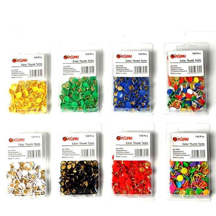 Button Shaped Pushpins, Plastic Round Head, Decorative For Student Stationery