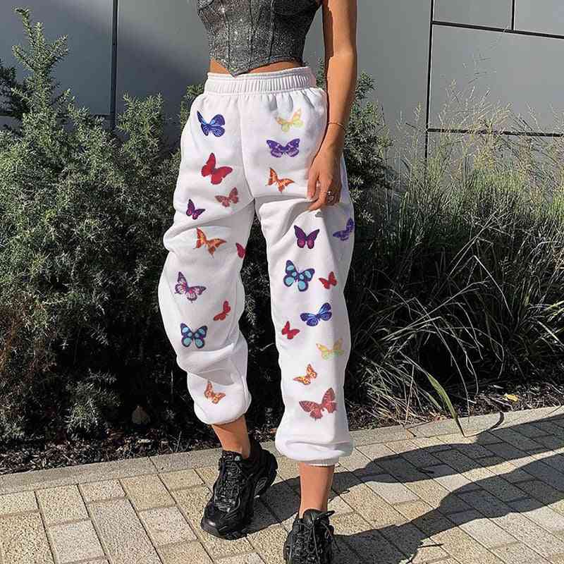 Divat sport kocogó, laza alkalmi nadrág nyomtatása női magas derék zseb- hip hop ceruza nadrág