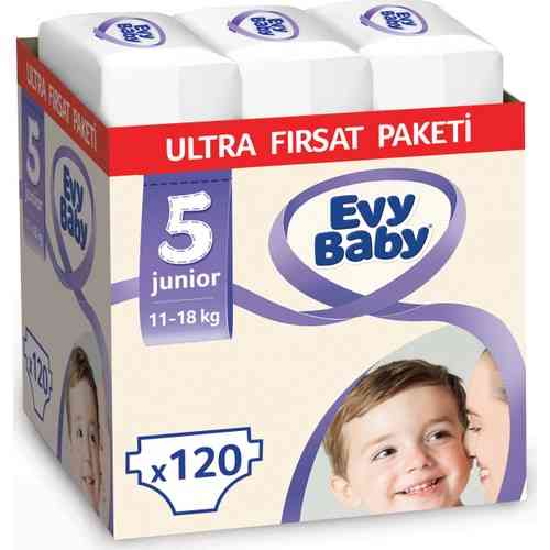 Pañales para bebé evy 5 talla junior paquete ultra ocasión