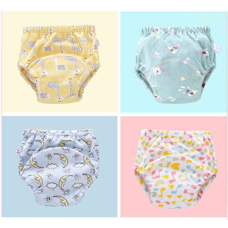 6-warstwowe wodoodporne bawełniane spodnie treningowe wielokrotnego użytku dla niemowląt, spodenki dla niemowląt, pieluchy z tkaniny