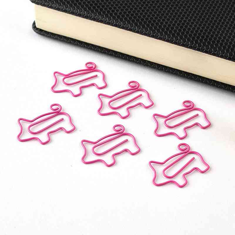Cute Pig Design Hollow Out Metal Binder Clips