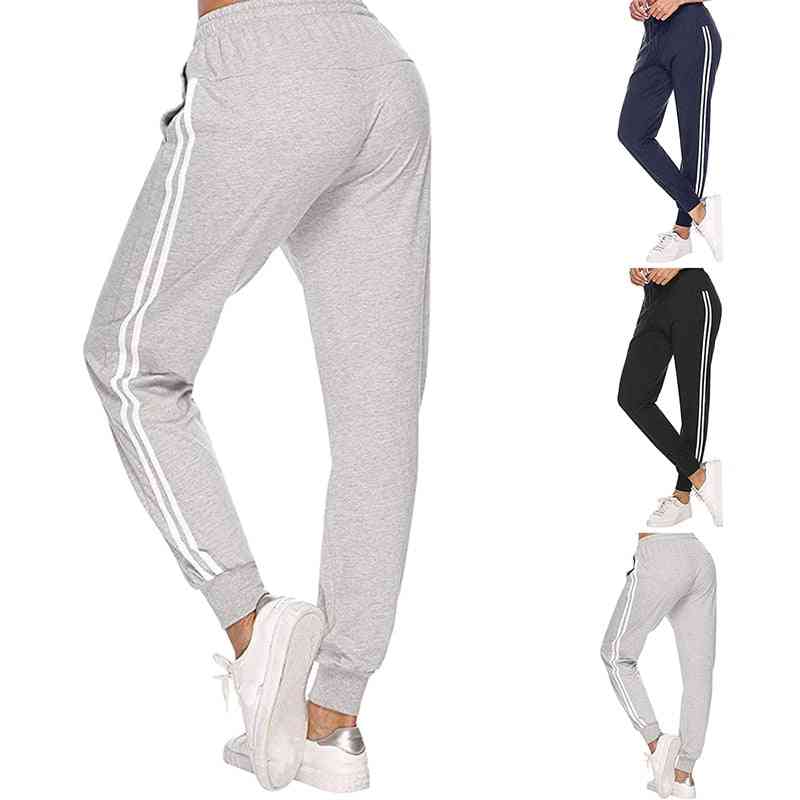 Women's Lightweight Sweatpants-casual Sports Trousers With White Stripe