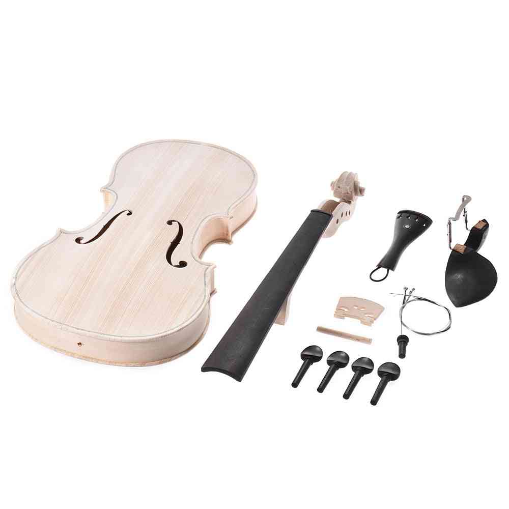 4/4 Full Size Natural Solid Wood, Acoustic Fiddle Violin Kit