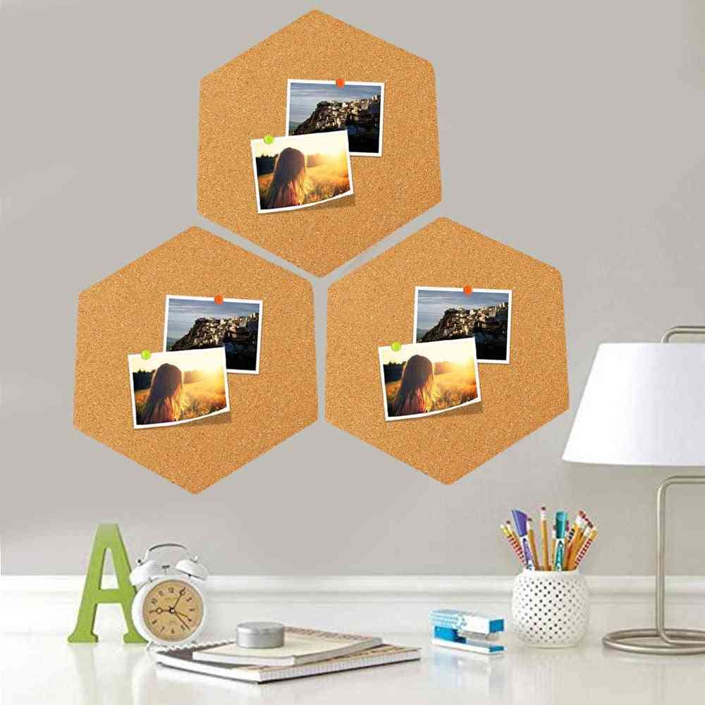 215x185mm korkbräda självhäftande hexagonal-kork vägg bulletin memo / brev anslagstavla, foton visa väggdekoration