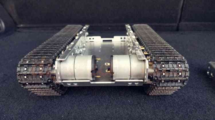 Wifi Rc Tank Chassis Robot Stainless Steel Truck Intelligent Metal Crawler With Shock