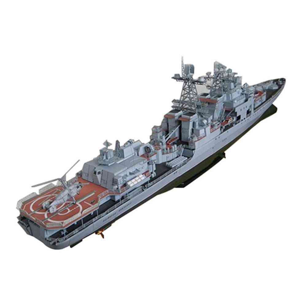 Antisubmarine Ship, 3d Paper Card Model - Building Set Construction