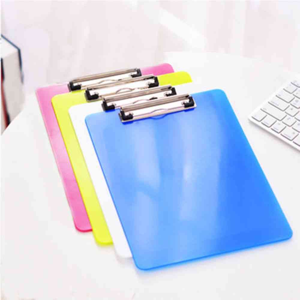 A4 Size Plastic Solid Document, Clip Board With Pen Holder For Office