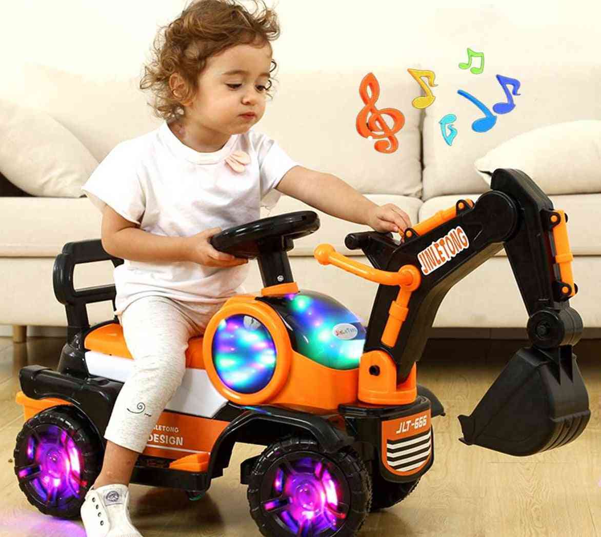 Grävmaskin med grävmaskin, 4-hjul-att-åka-på, leksaker för elektronisk teknik för barn / småbarn / barn