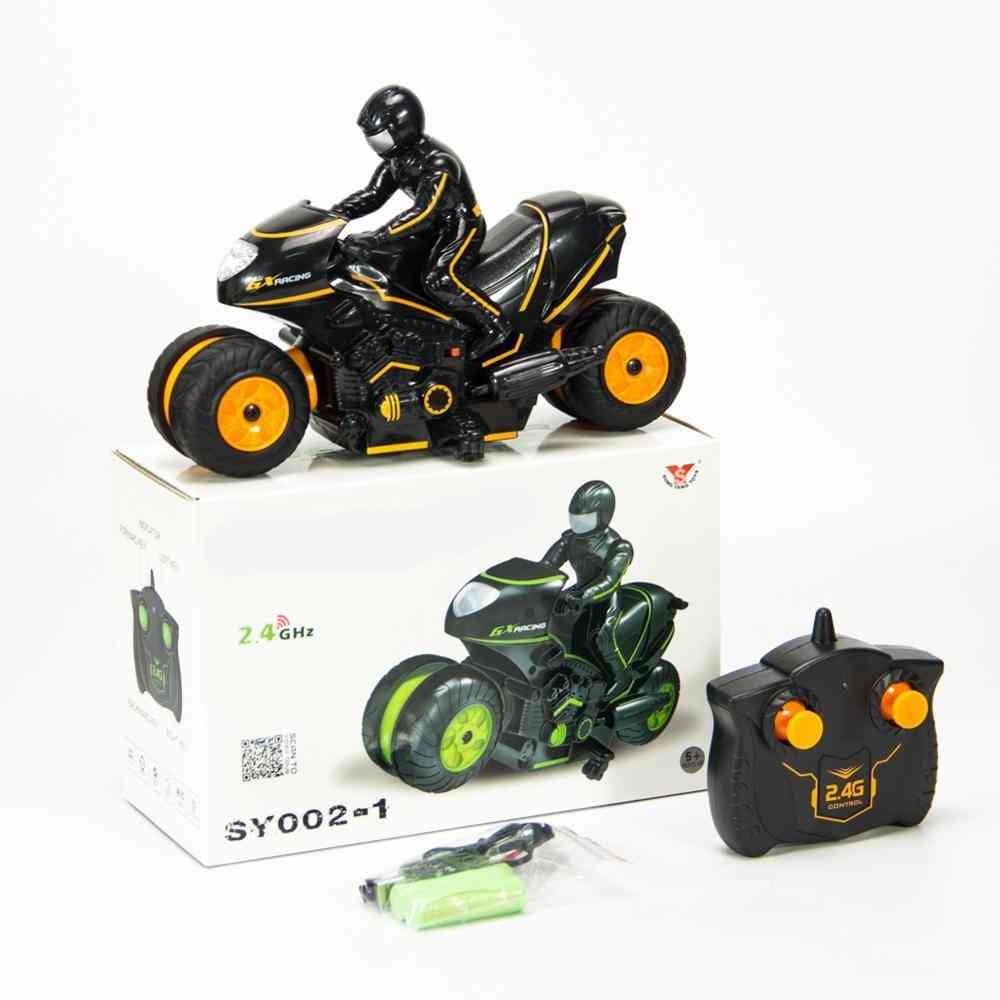 RC bil mini motorcykel, fjernbetjening, elektrisk motorcykel 2.4 GHz - højhastigheds legetøj til børn (orange)