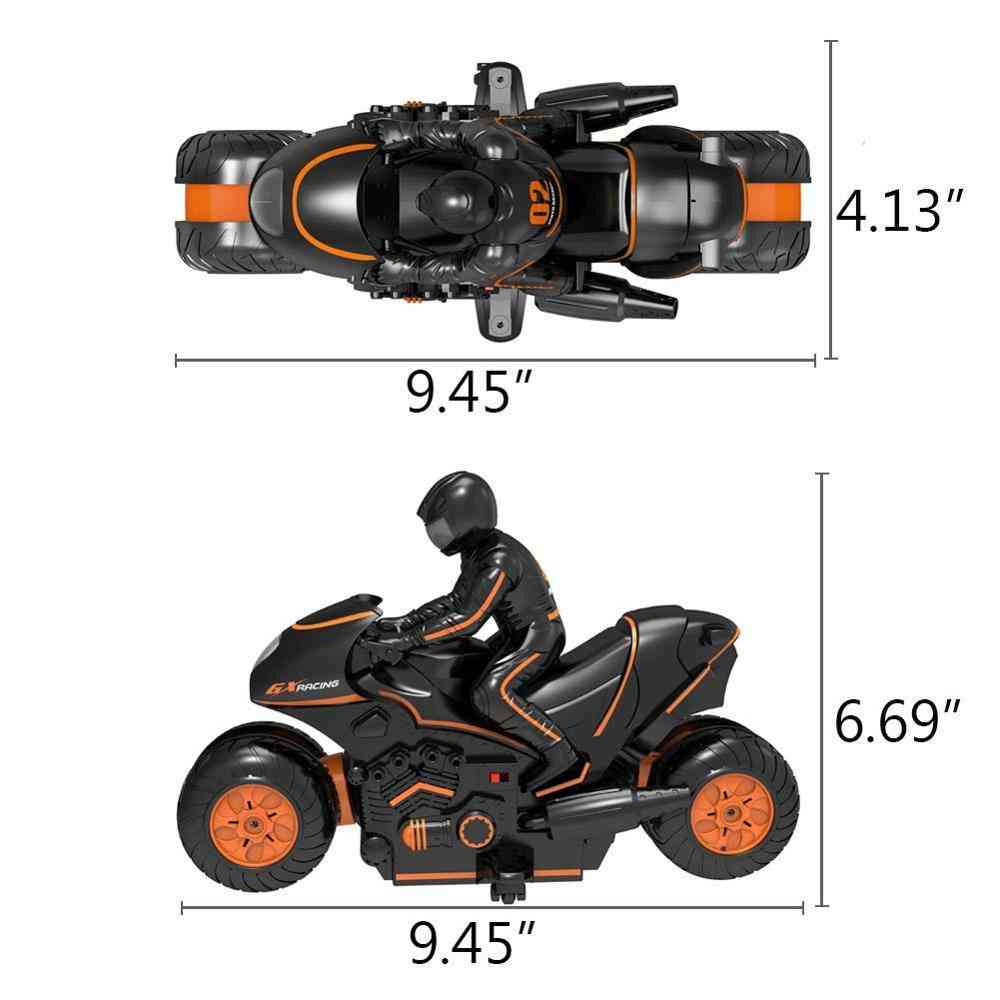 RC bil mini motorcykel, fjernbetjening, elektrisk motorcykel 2.4 GHz - højhastigheds legetøj til børn (orange)