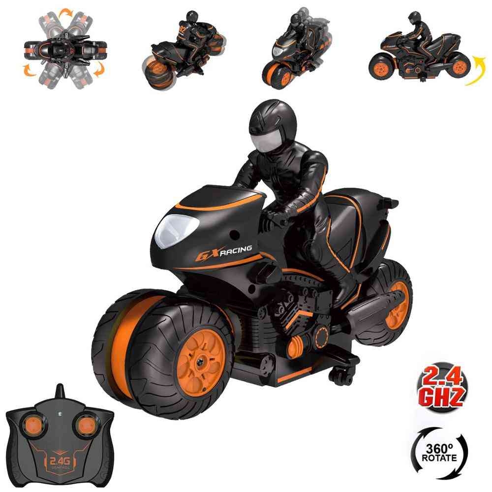 RC motocicletă mini, telecomandă, motocicletă electrică 2.4 ghz - jucării de mare viteză pentru copii (portocaliu)