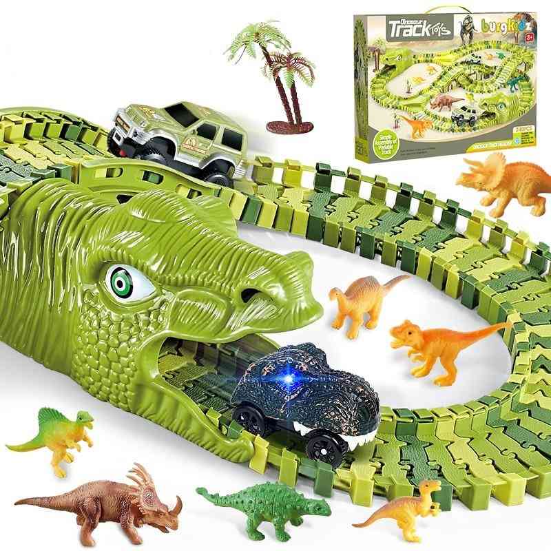 Dinosaur Railway Car Racing Track Toy Set