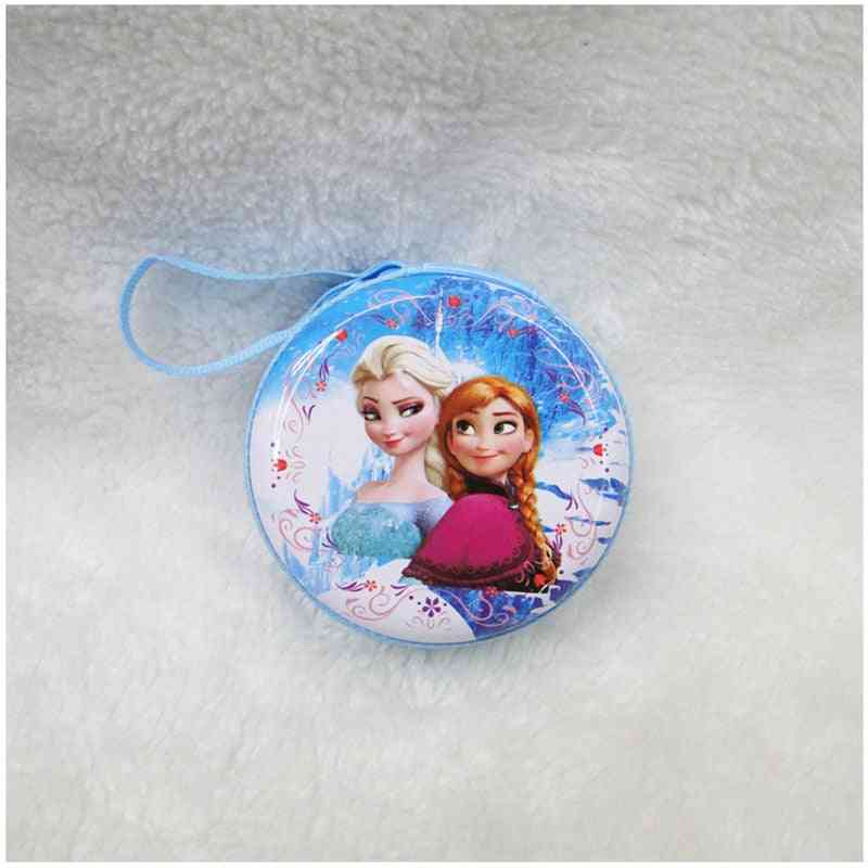 Cute Cartoon Design, Round Mini Purse For Coin/headphones/ Key/charger/ Cosmetic