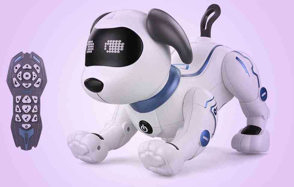 Animal de estimação eletrônico, cão robô rc com voz - brinquedos de controle remoto, música, música, brinquedo para crianças