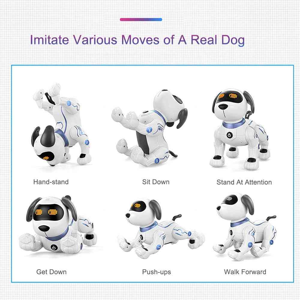 Animal de estimação eletrônico, cão robô rc com voz - brinquedos de controle remoto, música, música, brinquedo para crianças