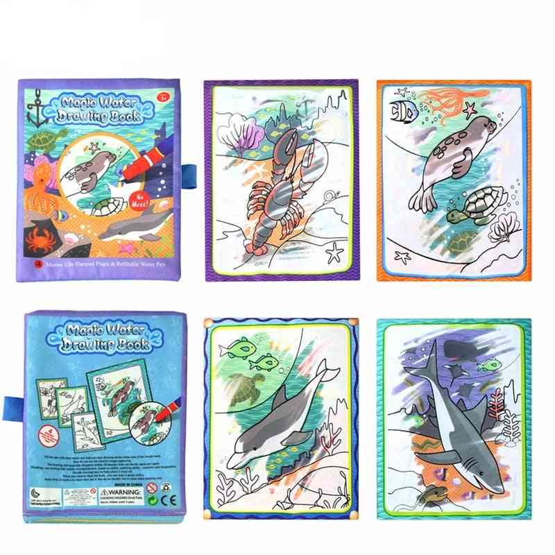 Cartoon Pattern Water Drwing Book With Magic Pen For Kids