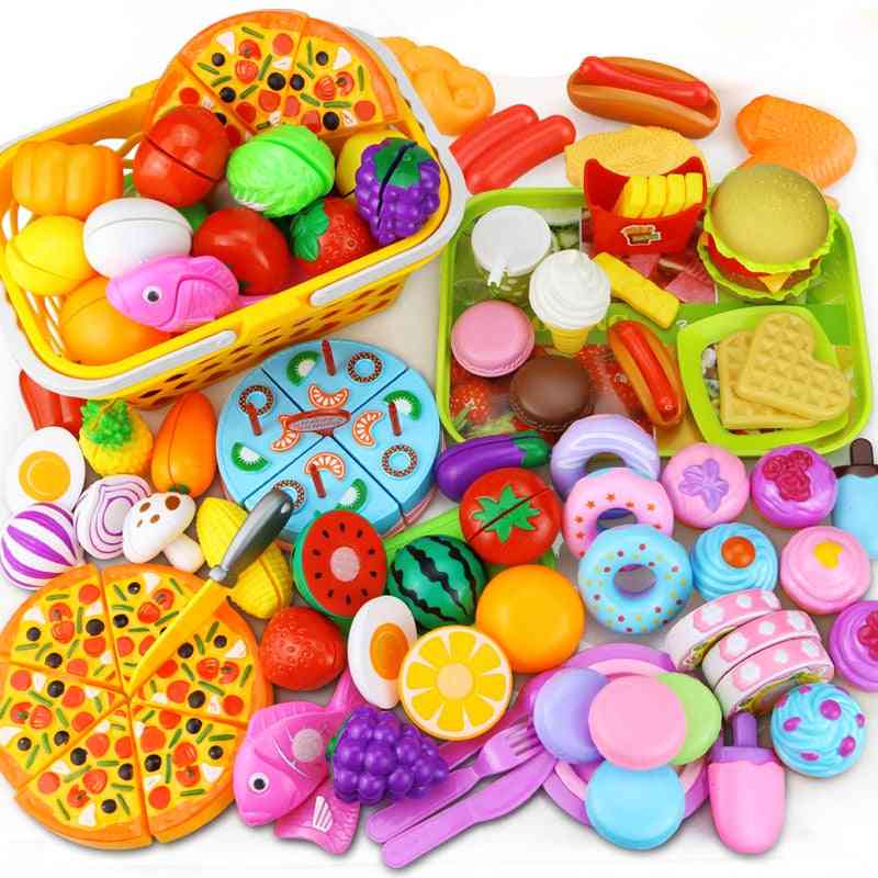 рязане на плодове зеленчукова храна, игра за игра на домашна играчка, кухненски образователни играчки подарък за момиче, деца