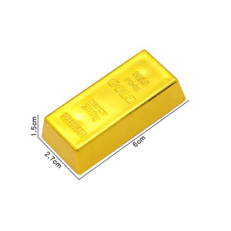 Plastic Sinulation Hollow Gold Bullion, Fake Brick