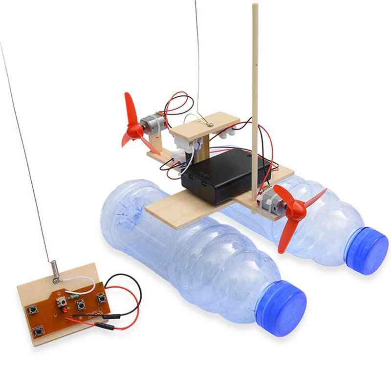Diy Wooden Remote Control Boat Assembly Kit-educational Scientific Experiment Model