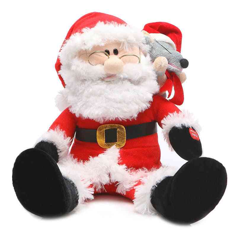 говорене / пеене / говорене електронна пълнена плюшена играчка Санта Клаус за деца