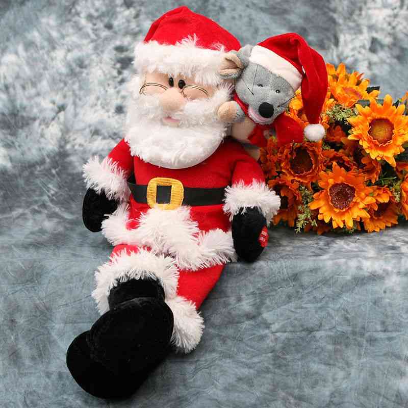 Prata / sjunga / prata elektroniska fyllda jultomten plyschleksak för barn