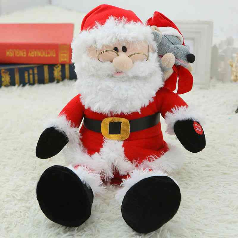 говорене / пеене / говорене електронна пълнена плюшена играчка Санта Клаус за деца