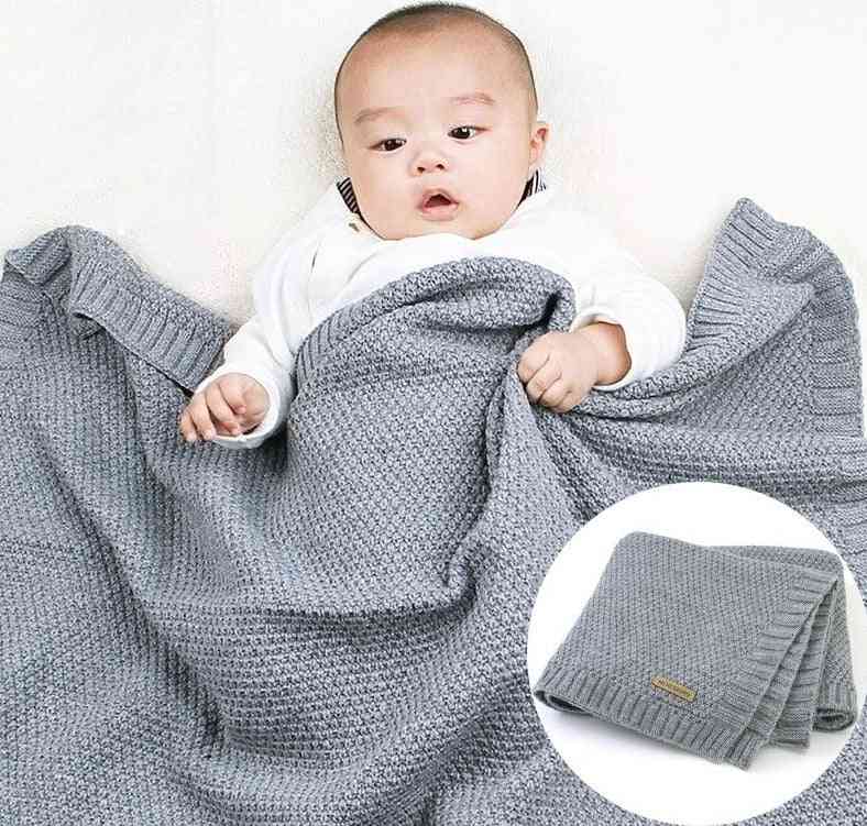 Newborn Blanket & Swaddling, Thermal Soft Fleece Solid Color Knit
