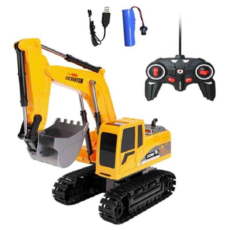 Jucării cadou, mașină rc excavator cu 6 canale - mașină inginerie rc, cadou de Crăciun pentru copii