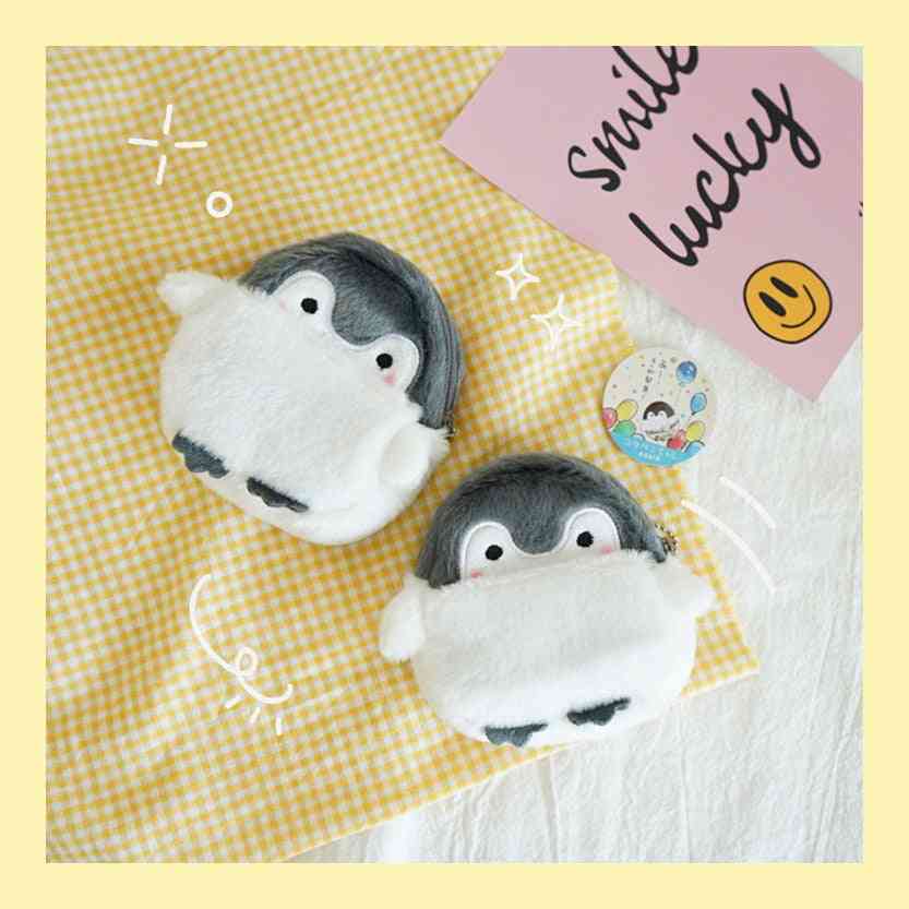 Cute Mini Penguin Style Soft Fabric Coin Purse