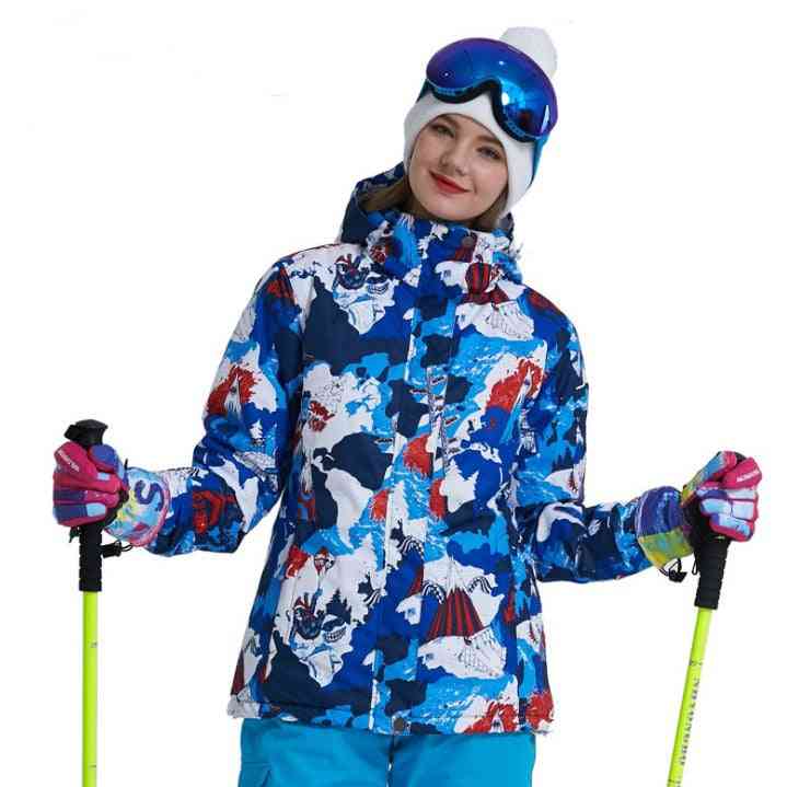 Goexplore vinterskidjacka kvinnor - 30 vattentäta vindtäta damer tjocknar kläder