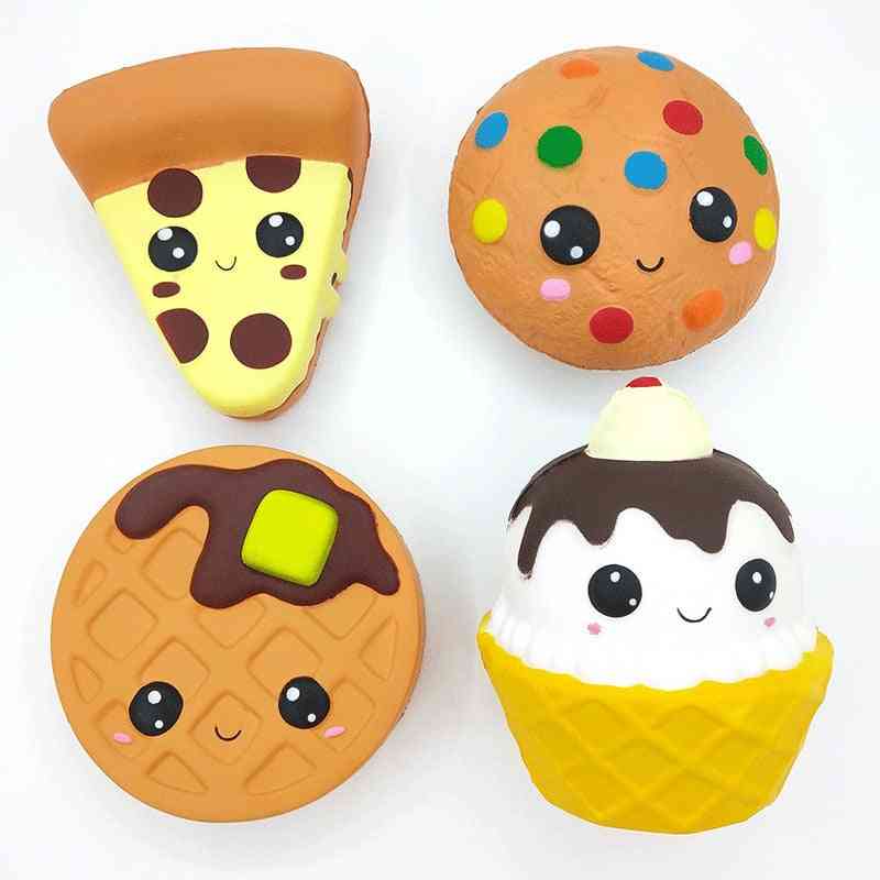 Cartoon Cheese, Chocolate, Biscuits, Cake Cute Squishy Food, Slow Rising Cream Scented Toy