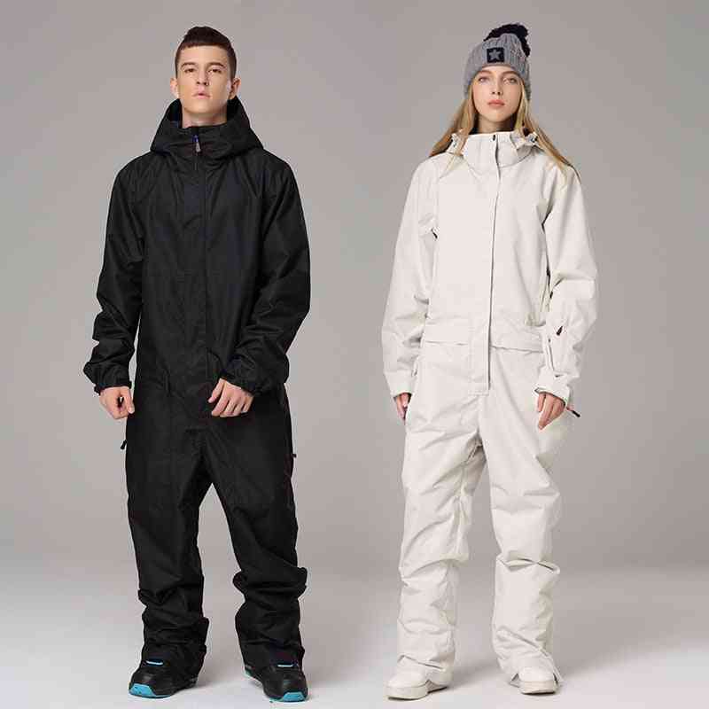 Dames en heren, winter warme sneeuwjumpsuit, waterdichte ski-jas, broekpak