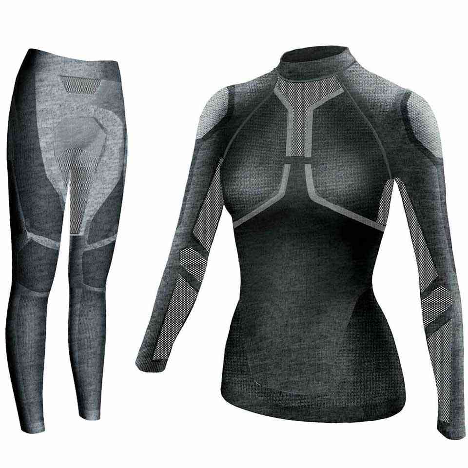 Women Thermal Underwear Set- Quick Dry Function Compression Fitness Tight Shirts, Tight Suits