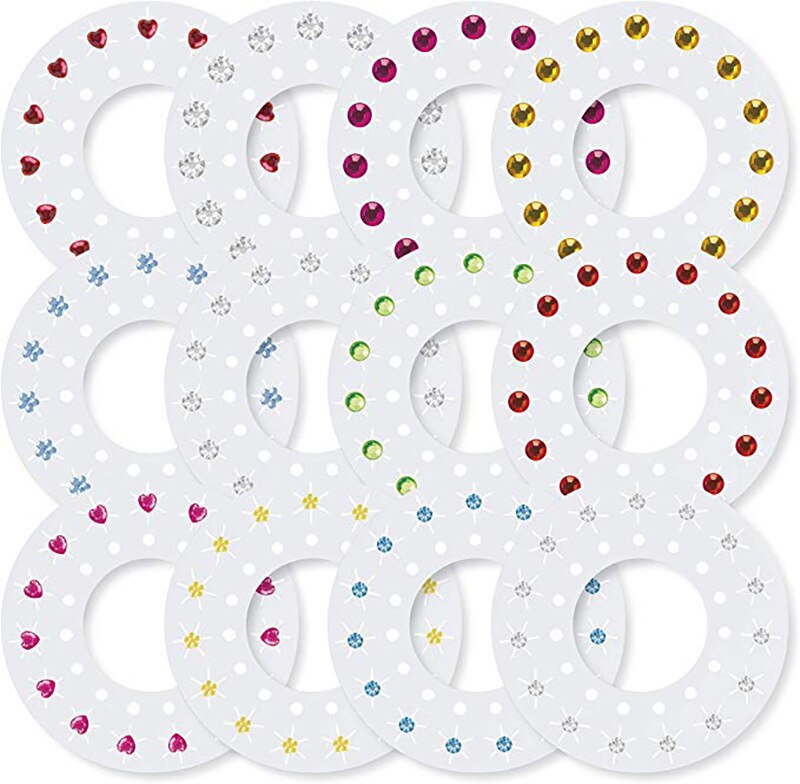 Blingers deluxe set avec 180 gemmes de couleurs de formes multiples -filles drôles bricolage cristal diamant mobile sticke - seulement 180 gemmes complètes