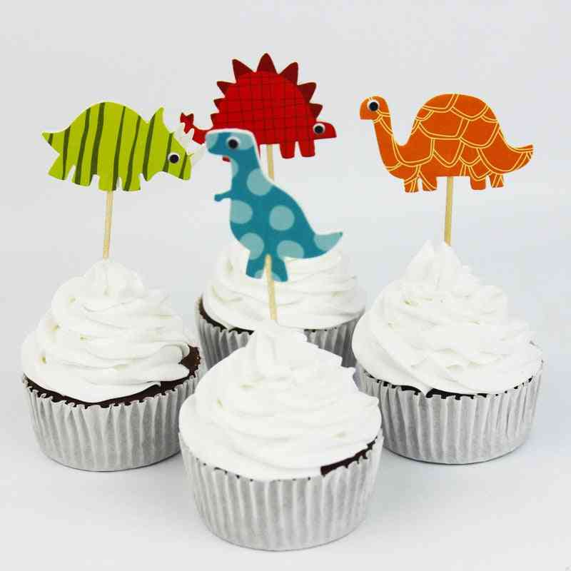Dinosaur Cartoon Shape, Cupcake Toppers