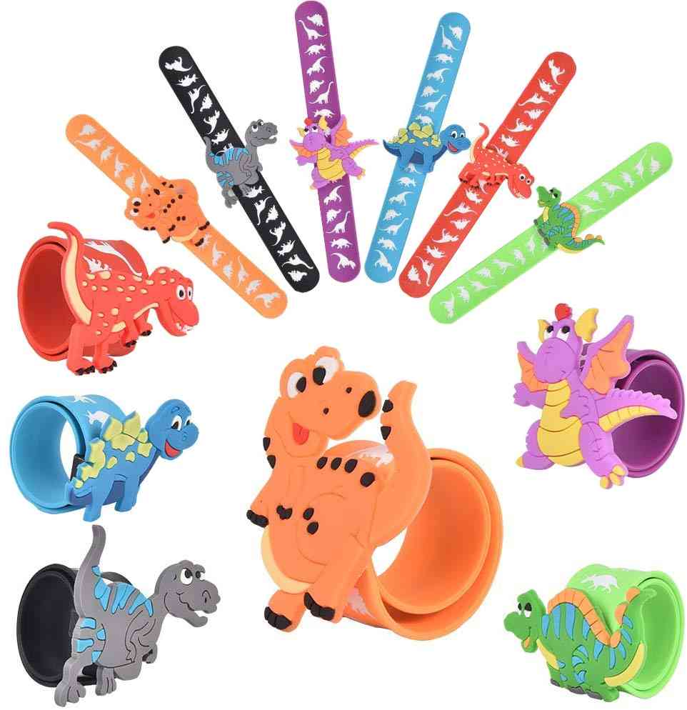 Dinosaurio bofetada pulseras de silicona juguetes para niños (22 x 3cm)