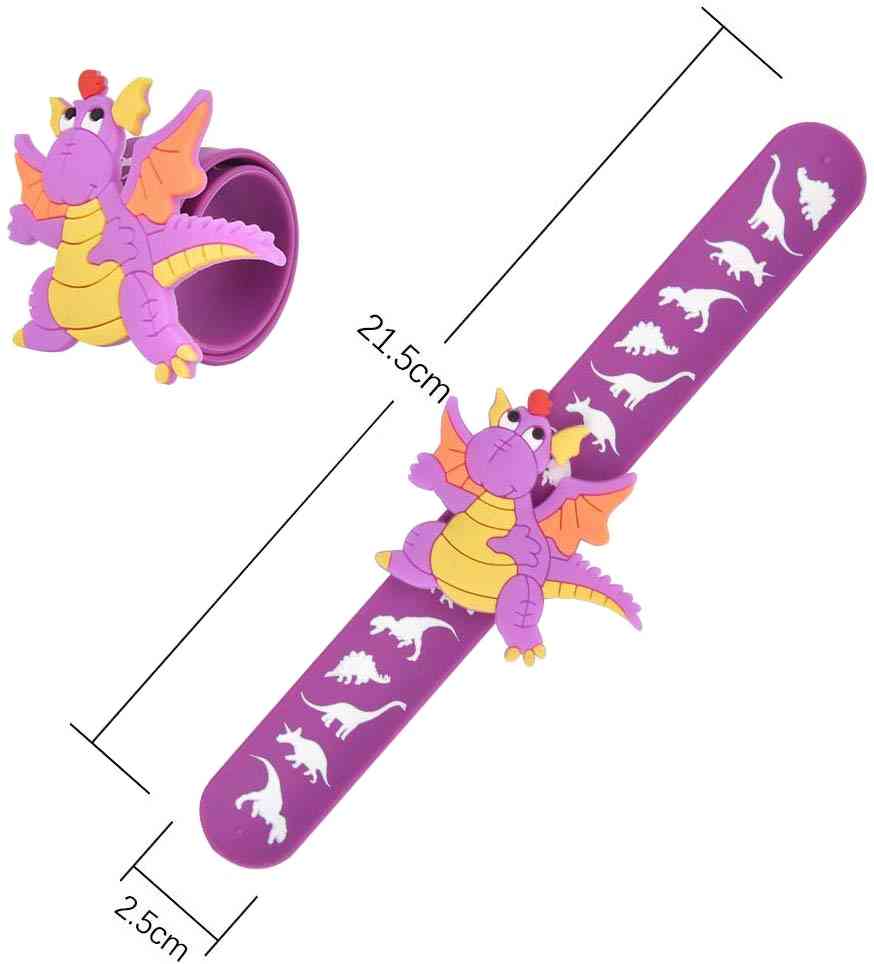 Braccialetti in silicone schiaffo dinosauro giocattoli per bambini (22 x 3 cm)
