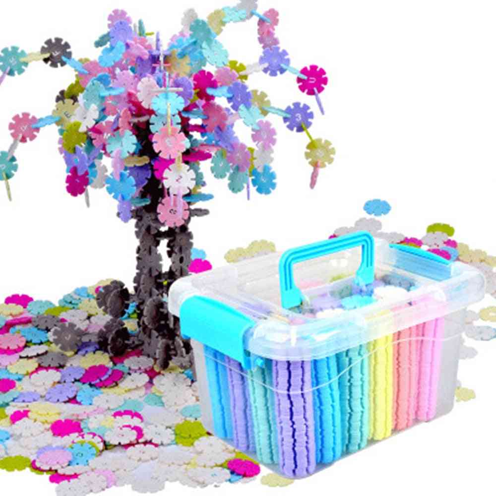 100-1200 piezas, rompecabezas 3d rompecabezas modelo de construcción de copo de nieve de plástico rompecabezas-juguetes de inteligencia educativa para regalo de niños