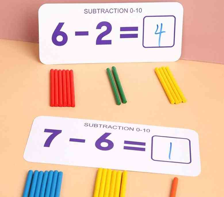 Montessori wiskunde kinderen vroege educatief speelgoed, tellen houten sticker kinderen nummer cognitie verjaardagscadeau (shu zi)