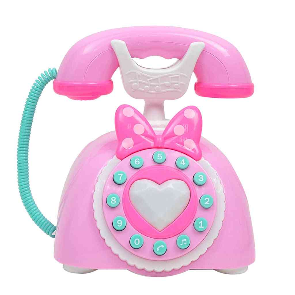 Plastic Electronic Vintage Telephone Landline - Kids Pretend Play, Early Educational Toy