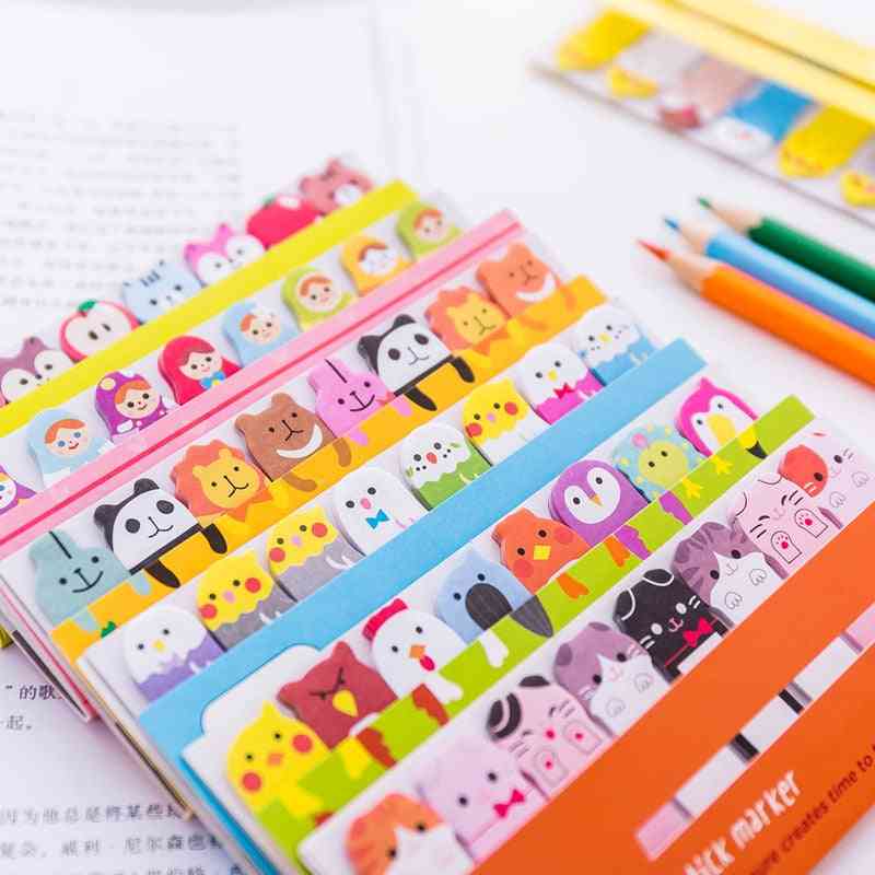 Memo Pad, Creative Bookmarks, Cute Animal Index Posted It Planner Stationery