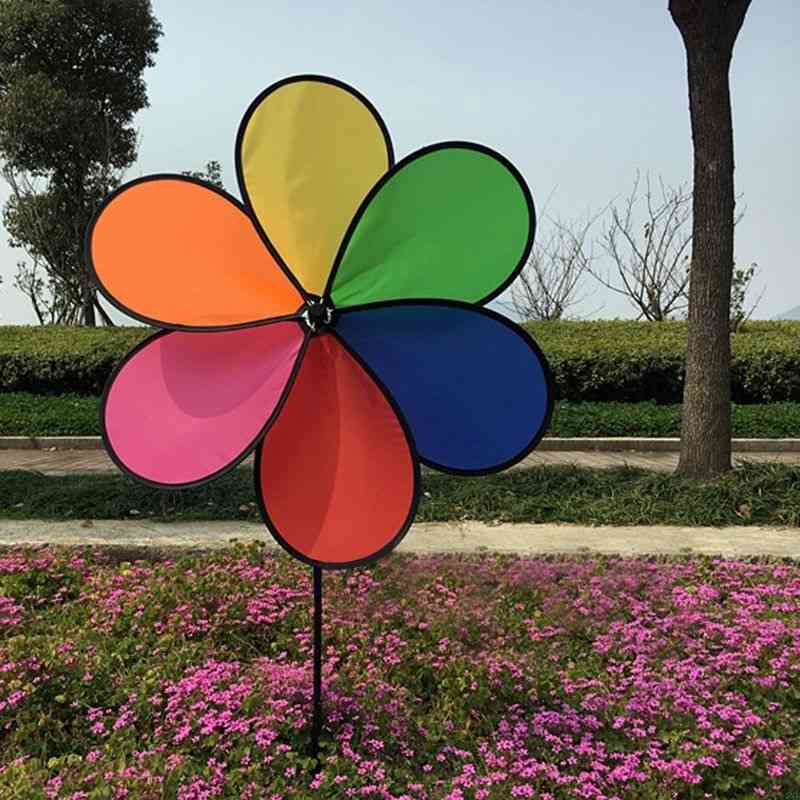 Rainbow, Dazy Flower Design Wind Spinner, Garden, Outdoor Decor